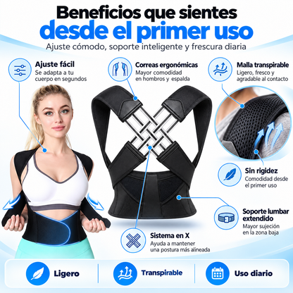 PostureFlex Pro®️: Corrector de Postura Ajustable e Invisible