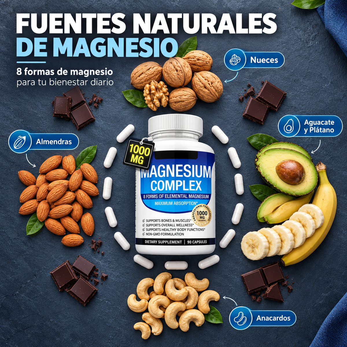 Magnesio Complex 1000 mg – 6 Formas de Alta Absorción