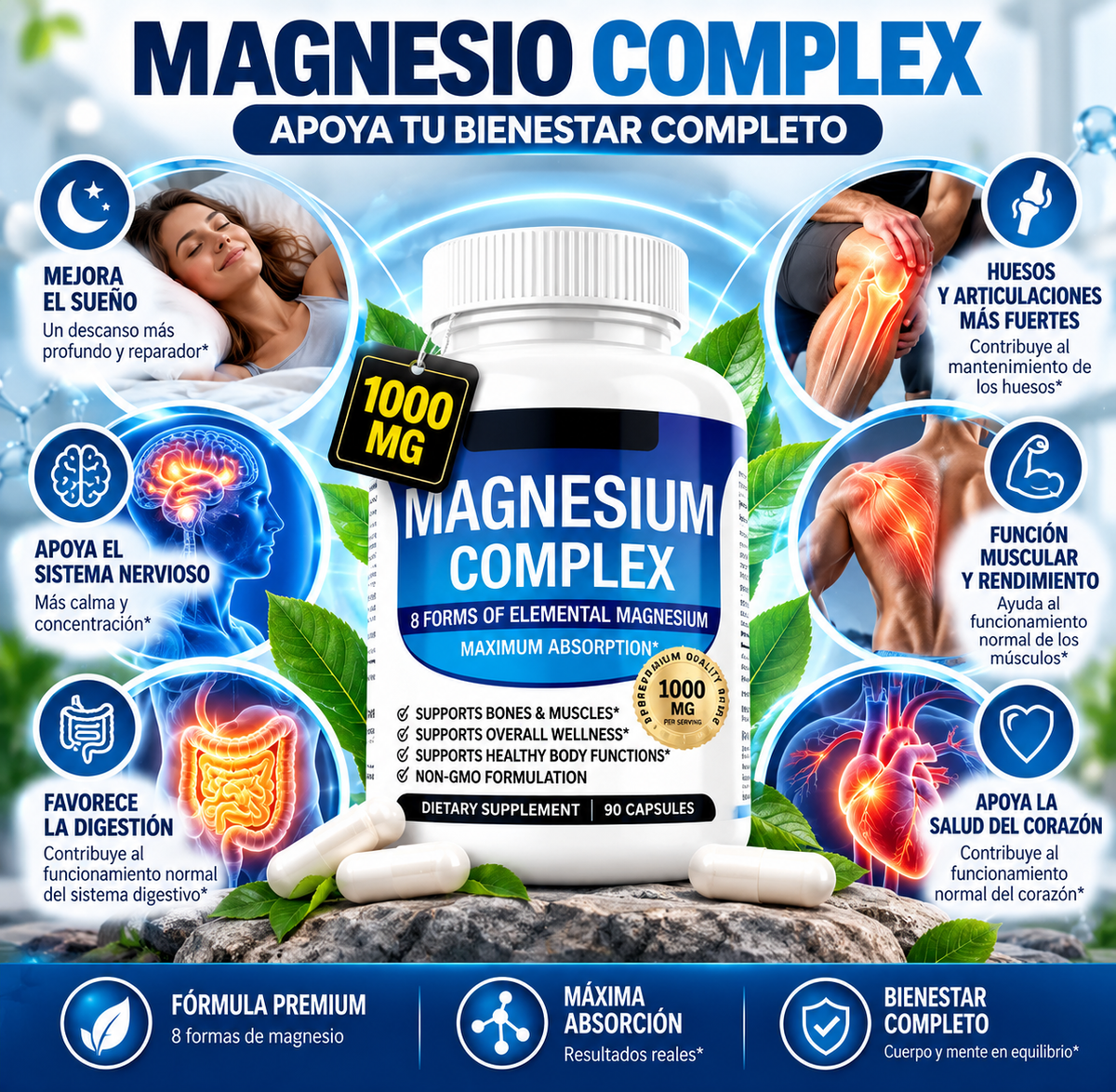 Magnesio Complex 1000 mg – 6 Formas de Alta Absorción