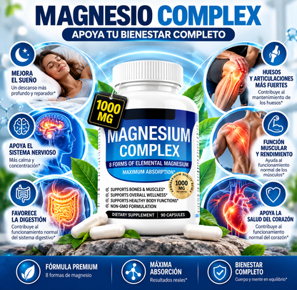Magnesio Complex 1000 mg – 6 Formas de Alta Absorción
