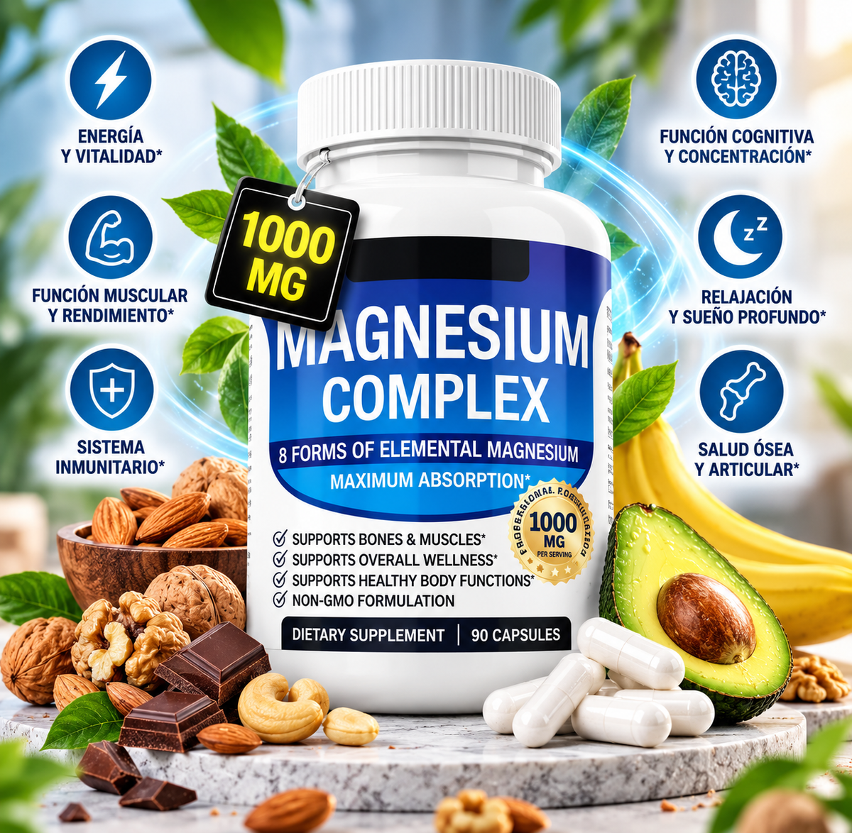 Magnesio Complex 1000 mg – 6 Formas de Alta Absorción