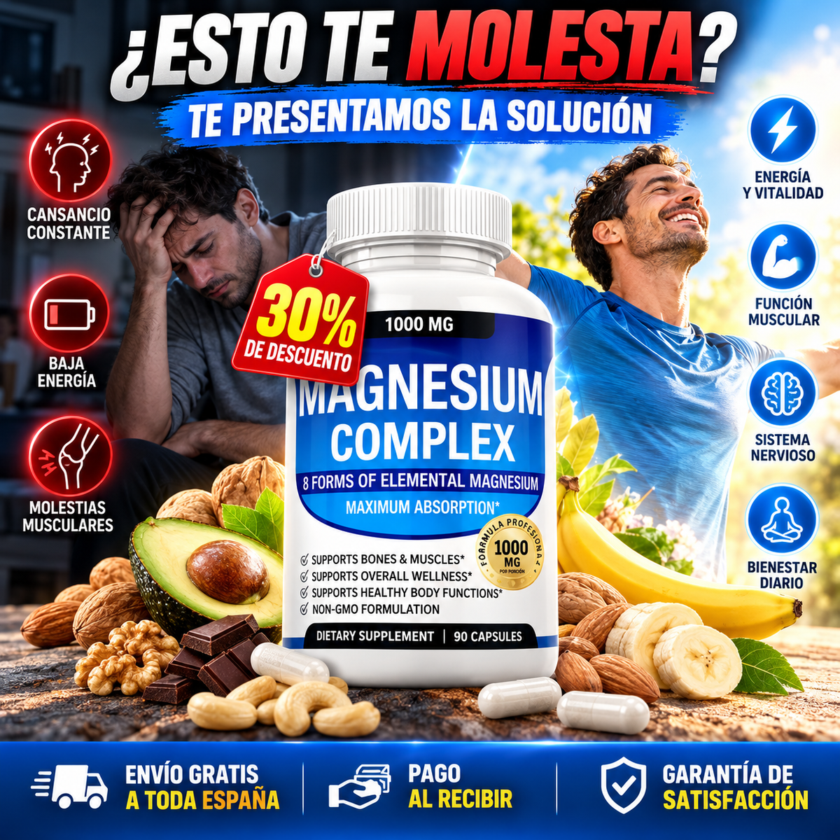 Magnesio Complex 1000 mg – 6 Formas de Alta Absorción